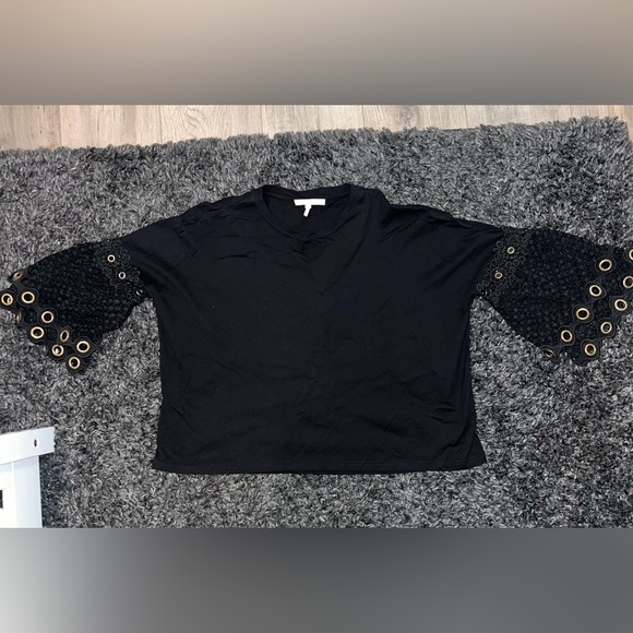 Black maje lace bell sleeve top nwot - Picture 2 of 7